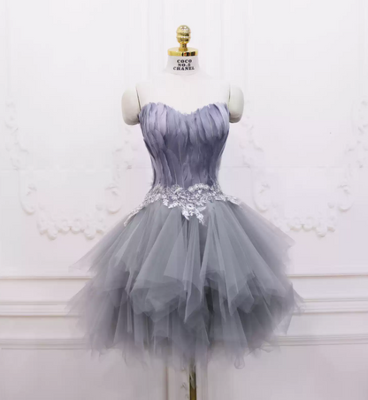 Mini robe de soirée en satin, sans bretelles, sans manches, ligne a, simple, C899