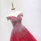 Jolie robe de bal en tulle à décolleté en cœur et longues couches rouges pour les robes de bal Sweet 16 C3210