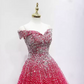 Jolie robe de bal en tulle à décolleté en cœur et longues couches rouges pour les robes de bal Sweet 16 C3210