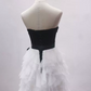 Unique Strapless Black & White Prom Dress Beading Tulle A-Line Evening Dress C8331