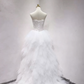 Romantic Strapless Wedding Dress Tulle Beads Feather Bridal Dress C8333