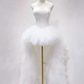 Romantic Strapless Wedding Dress Tulle Beads Feather Bridal Dress C8333