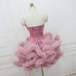 Mini robe de soirée en satin, sans bretelles, sans manches, ligne a, simple, C899