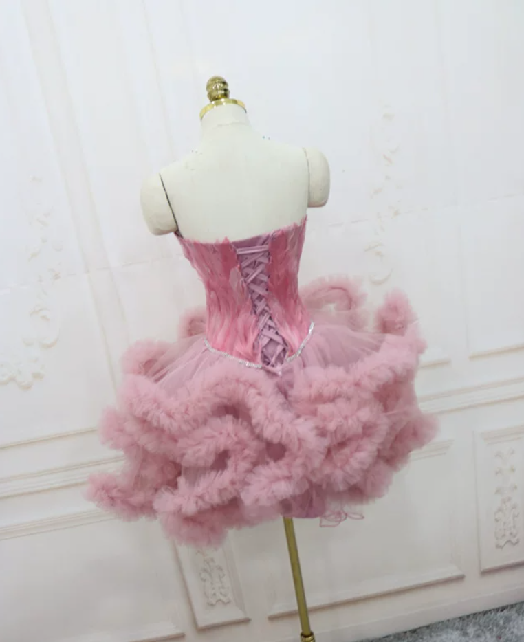 Mini robe de soirée en satin, sans bretelles, sans manches, ligne a, simple, C899