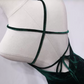 Robe de bal de princesse bustier à volants en satin long, robe de soirée C8117