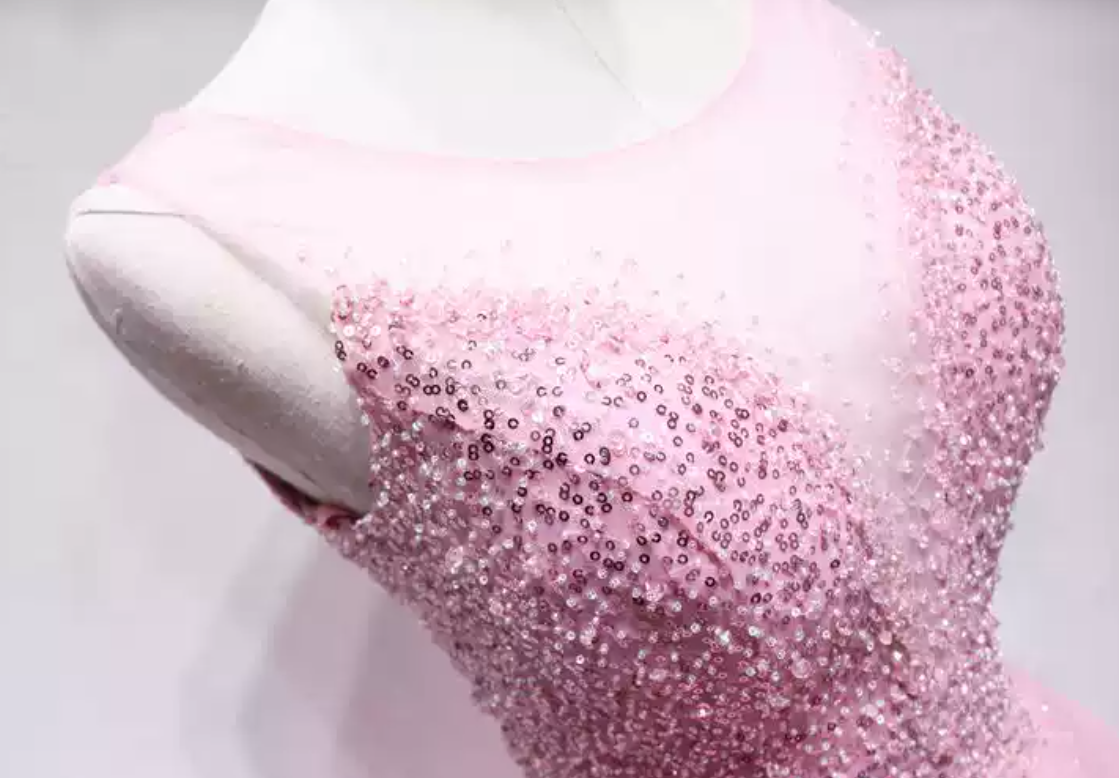 Glittering Sequins Pink Homecoming Dress Tulle Birthday Dress C8347