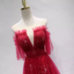 Brilliant Red Prom Dress Sequins Tulle A-Line Formal Dress C8348