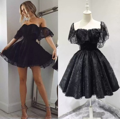 Mini robe de soirée en satin, sans bretelles, sans manches, ligne a, simple, C899