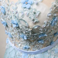 Elegant Illusion Neck Prom Dress Appliques Sequins A-Line Formal Dress C8360