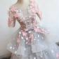 Elegant Jewel Neck Floral Ball Gown Ruffles Appliques Sweet 16 Dresses C8363