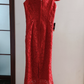 Charming Off-Shoulder Red Prom Dress Lace Sheath Formal Dress C8365