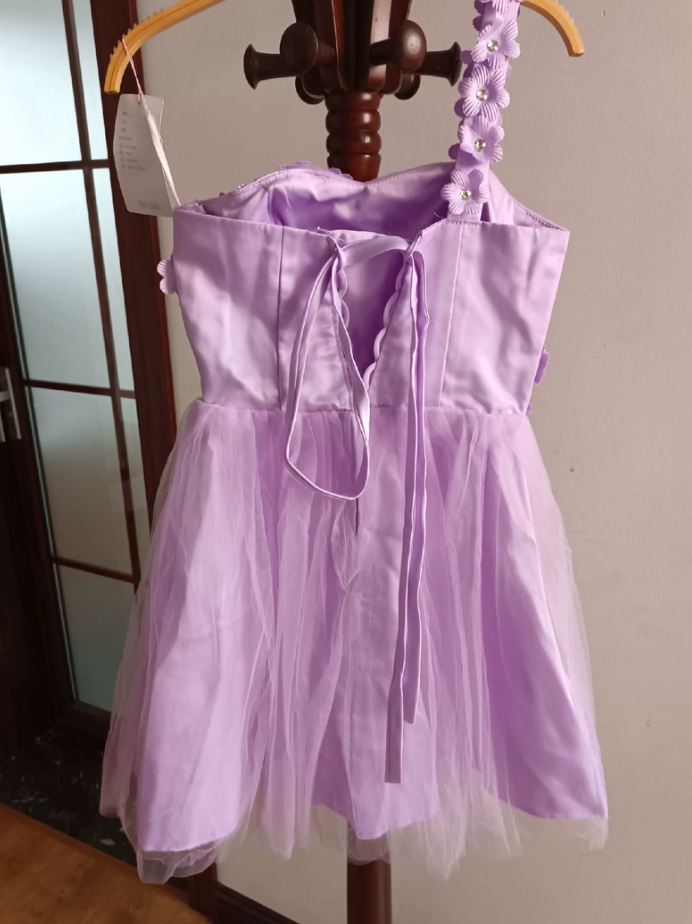 Mini robe de soirée en satin, sans bretelles, sans manches, ligne a, simple, C899