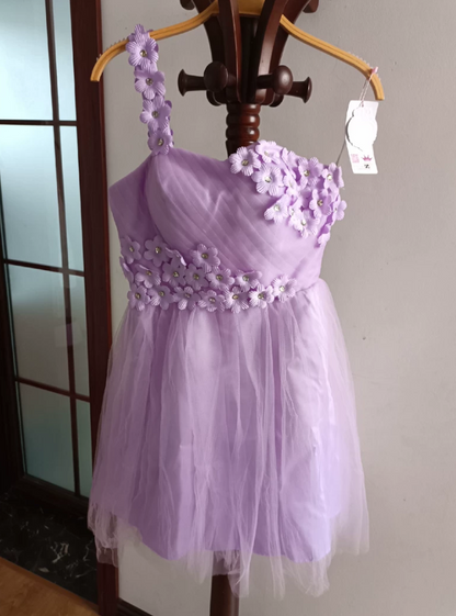 Mini robe de soirée en satin, sans bretelles, sans manches, ligne a, simple, C899