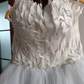 Romantic Strapless White Homecoming Dress Feather A-Line Tulle Birthday Dress C8368