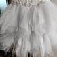 Romantic Strapless White Homecoming Dress Feather A-Line Tulle Birthday Dress C8368