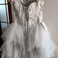 Romantic Strapless White Homecoming Dress Feather A-Line Tulle Birthday Dress C8368