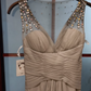 Robe de bal de princesse bustier à volants en satin long, robe de soirée C8117
