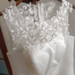 Graceful Satin White Homecoming Dress Lace A-Line Birthday Dress C8372