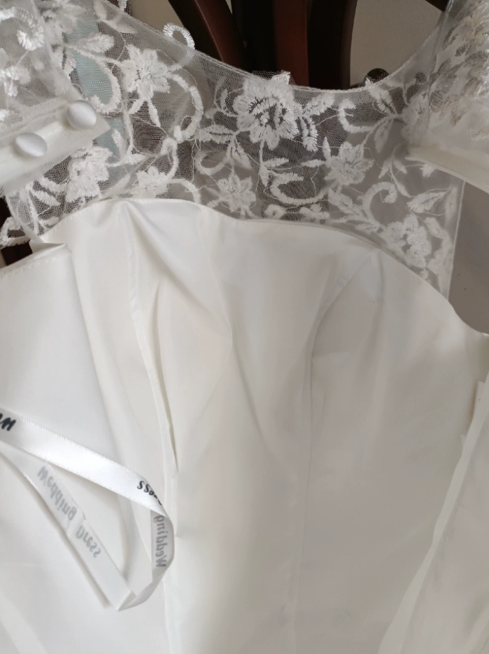 Graceful Satin White Homecoming Dress Lace A-Line Birthday Dress C8372