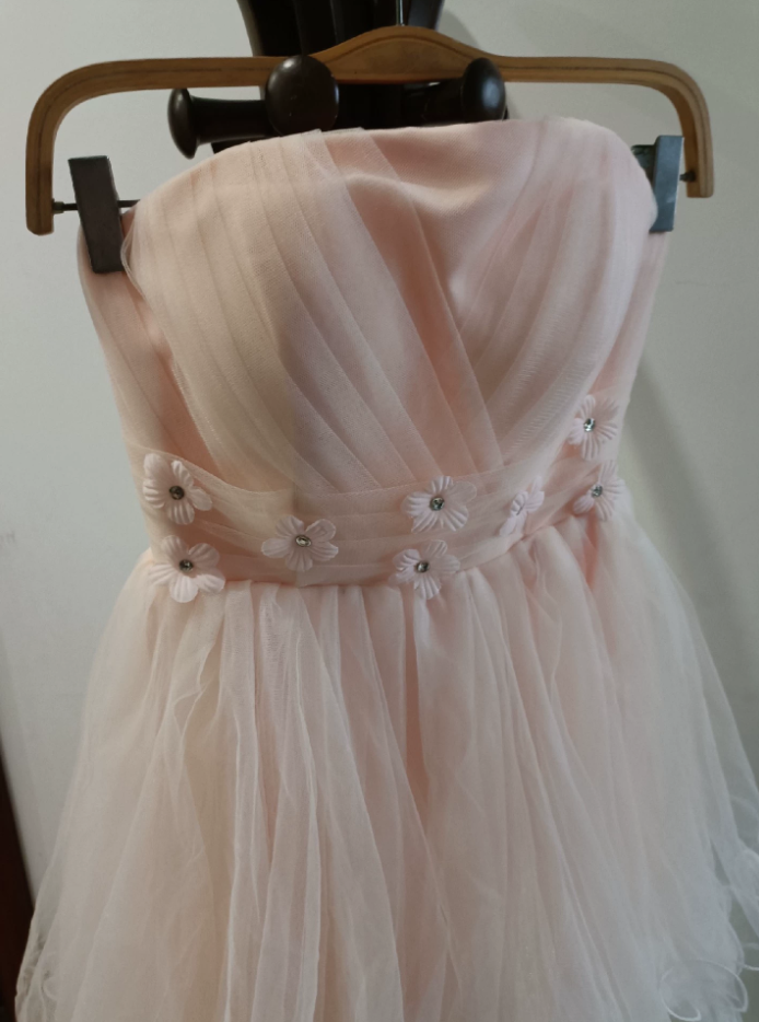 Mini robe de soirée en satin, sans bretelles, sans manches, ligne a, simple, C899