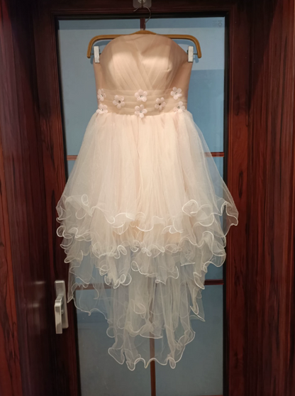 Mini robe de soirée en satin, sans bretelles, sans manches, ligne a, simple, C899