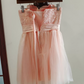 Mini robe de soirée en satin, sans bretelles, sans manches, ligne a, simple, C899