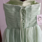 Unique Strapless Green Prom Dress Tulle A-Line Formal Dress C8377