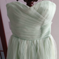 Unique Strapless Green Prom Dress Tulle A-Line Formal Dress C8377