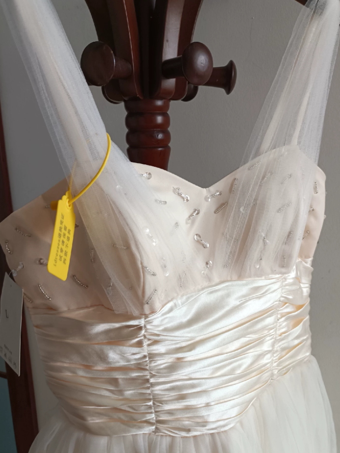 Mini robe de soirée en satin, sans bretelles, sans manches, ligne a, simple, C899