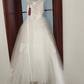 Charming Jewel Neck White Bridal Dress Sequins Beaded Tulle Wedding Dresses C8380