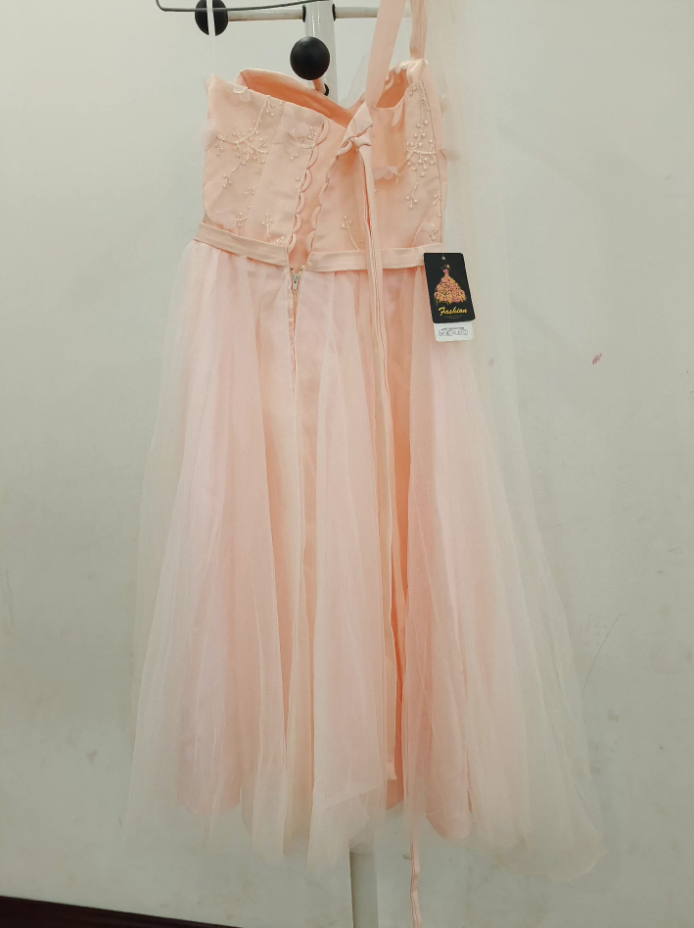 Robe de bal de princesse bustier à volants en satin long, robe de soirée C8117
