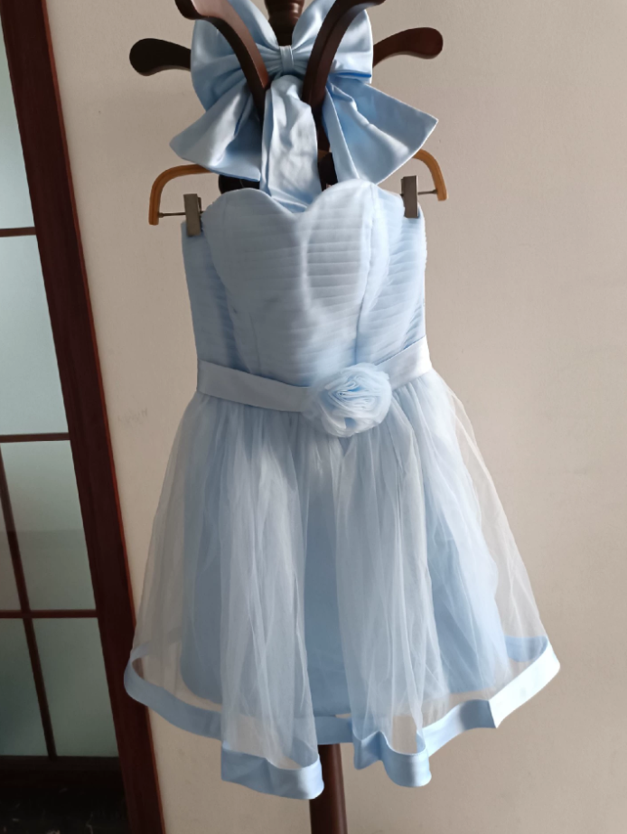Mini robe de soirée en satin, sans bretelles, sans manches, ligne a, simple, C899