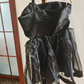Mini robe de soirée en satin, sans bretelles, sans manches, ligne a, simple, C899