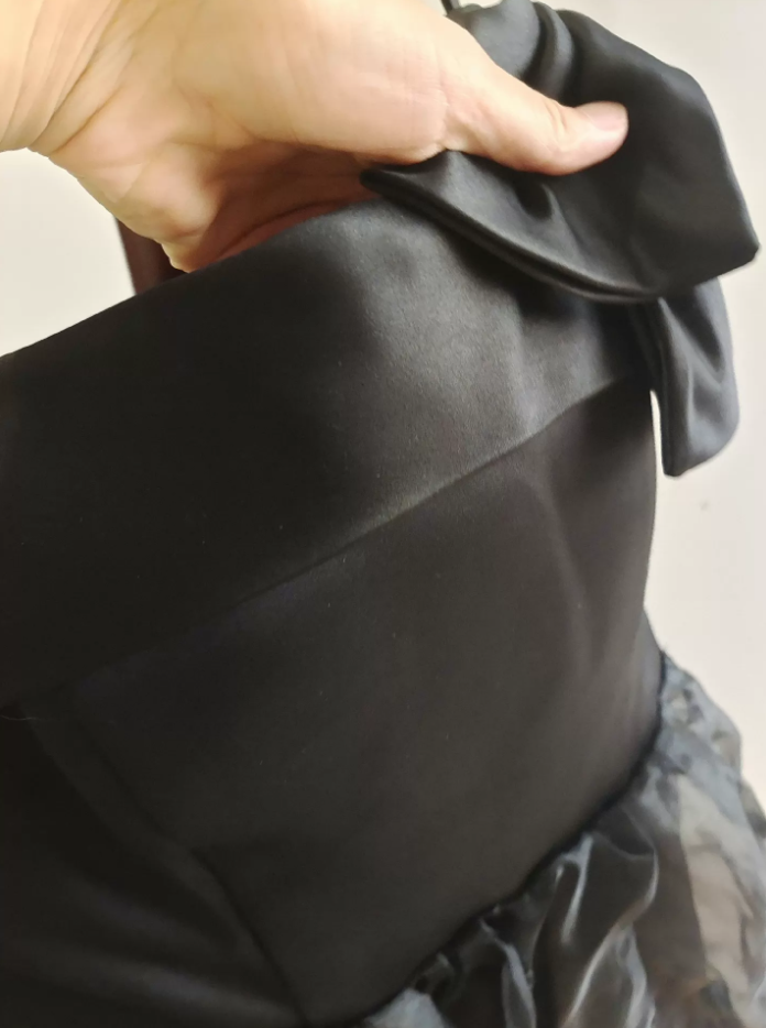 Mini robe de soirée en satin, sans bretelles, sans manches, ligne a, simple, C899