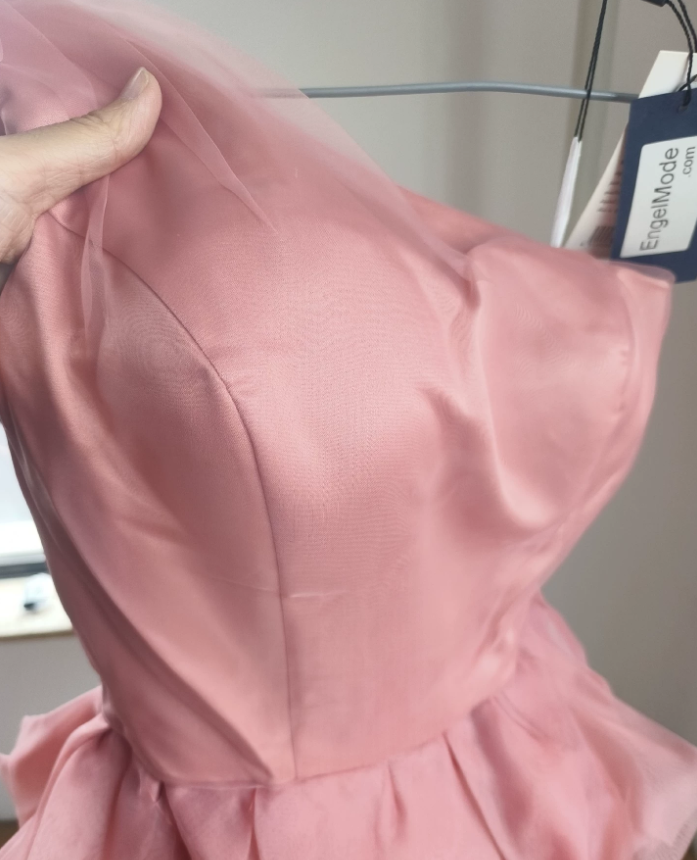 Fashion One Shoulder Pink Homecoming Dress Tulle A-Line Ruffles Birthday Dress C8384
