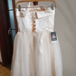 Elegant Strapless Ivory Homecoming Dress Satin A-Line Tulle Birthday Dress C8385