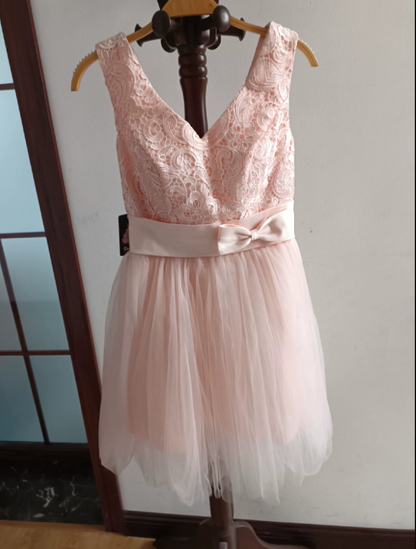 Mini robe de soirée en satin, sans bretelles, sans manches, ligne a, simple, C899