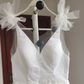 Mini robe de soirée en satin, sans bretelles, sans manches, ligne a, simple, C899