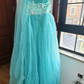 Robe de bal de princesse bustier à volants en satin long, robe de soirée C8117