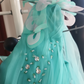Robe de bal de princesse bustier à volants en satin long, robe de soirée C8117