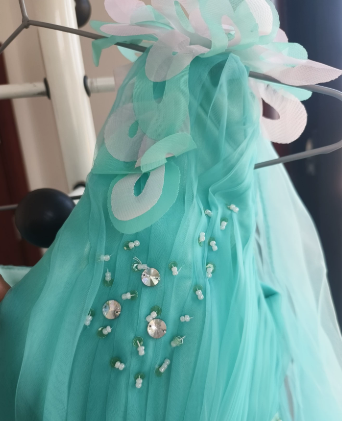 Robe de bal de princesse bustier à volants en satin long, robe de soirée C8117