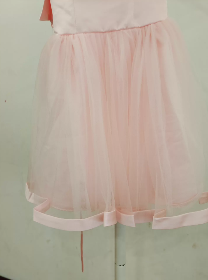 Mini robe de soirée en satin, sans bretelles, sans manches, ligne a, simple, C899