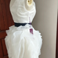 Mini robe de soirée en satin, sans bretelles, sans manches, ligne a, simple, C899