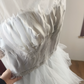 Mini robe de soirée en satin, sans bretelles, sans manches, ligne a, simple, C899