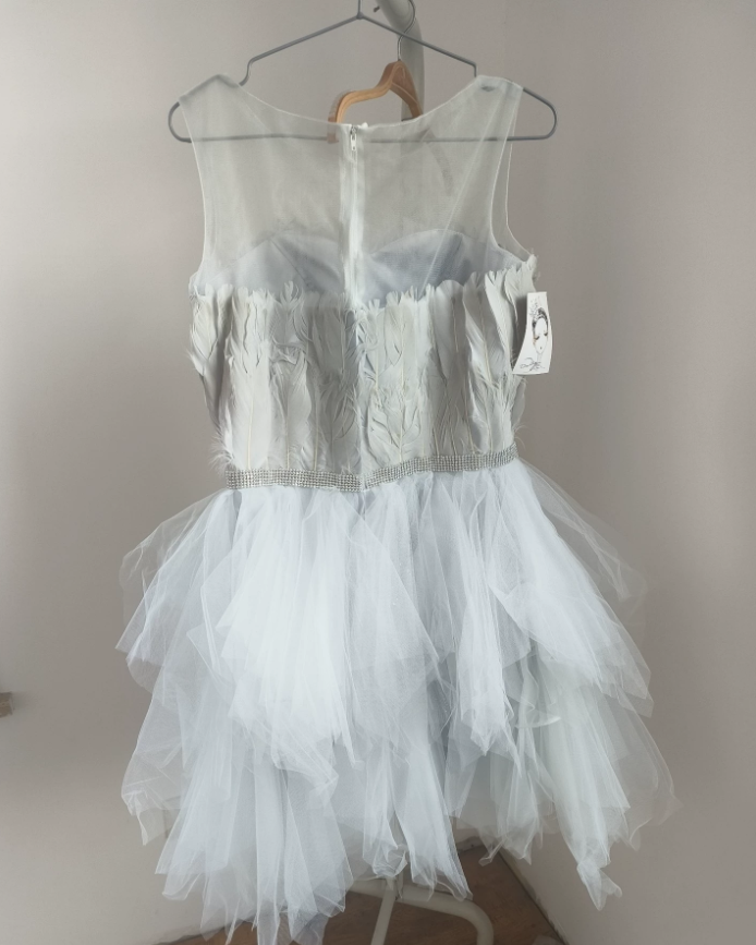 Mini robe de soirée en satin, sans bretelles, sans manches, ligne a, simple, C899