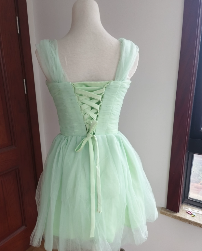 Mini robe de soirée en satin, sans bretelles, sans manches, ligne a, simple, C899