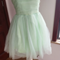 Mini robe de soirée en satin, sans bretelles, sans manches, ligne a, simple, C899