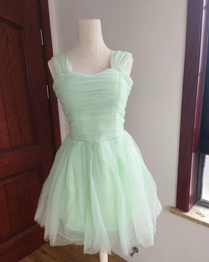 Mini robe de soirée en satin, sans bretelles, sans manches, ligne a, simple, C899