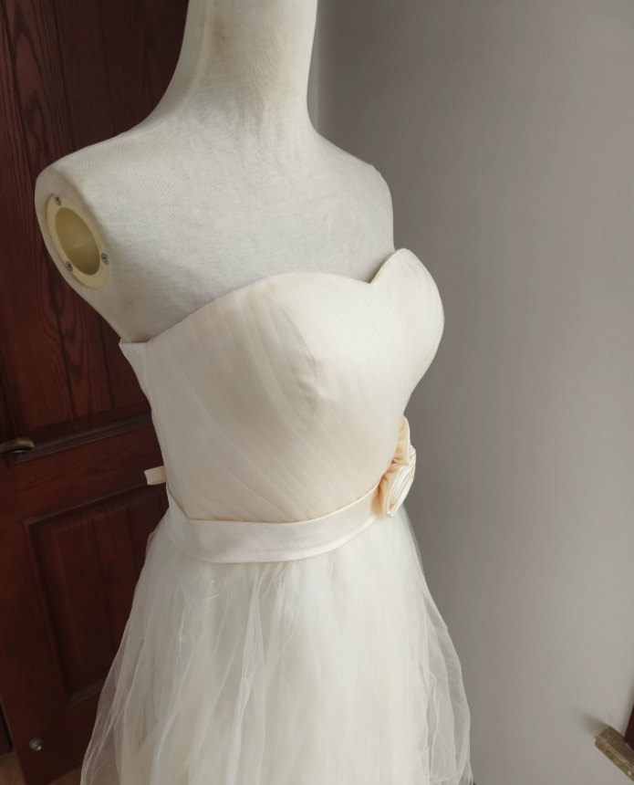 Mini robe de soirée en satin, sans bretelles, sans manches, ligne a, simple, C899