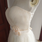 Mini robe de soirée en satin, sans bretelles, sans manches, ligne a, simple, C899